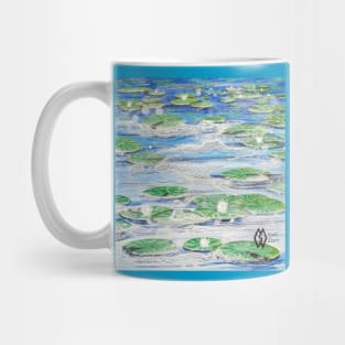 Lily pads on the lake, foam on the water Mug